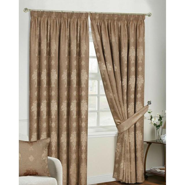 Maywood Pencil Pleat Blackout Thermal Curtains (Set of 2) Mercer41 Panel Size: Width 117 x Drop 137cm, Colour: Coffee on Productcaster.