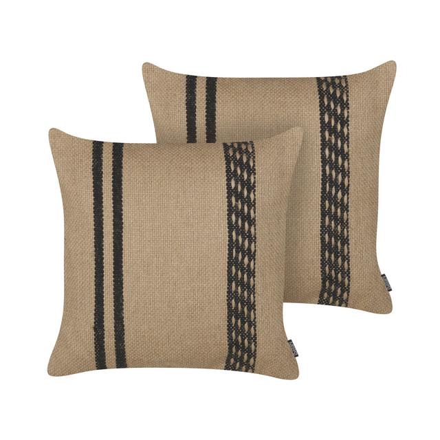 Set of 2 Jute Cushions 45 x 45 cm Beige DESALIX (Set of 2) Beliani on Productcaster.