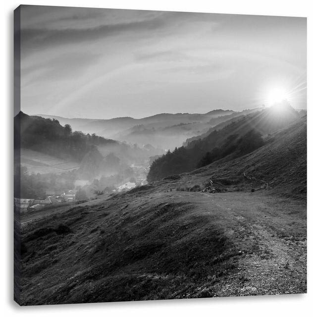 Leinwandbild Wunderschöne Berglandschaft mit Regenbogen East Urban Home Größe: 40 cm H x 40 cm B on Productcaster.