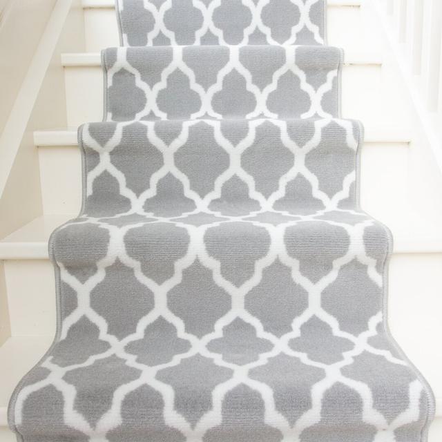 Grey Trellis Stair Carpet Fairmont Park Rug Size: Runner 80 x 975cm on Productcaster.