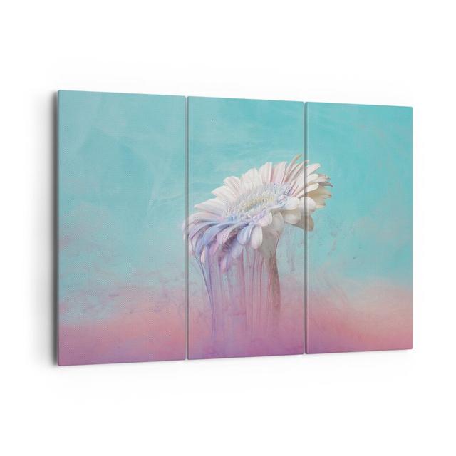 Modern Flower - 3 Piece Wrapped Canvas Graphic Art Ebern Designs Size: 110cm H x 165cm W x 1.8cm D on Productcaster.