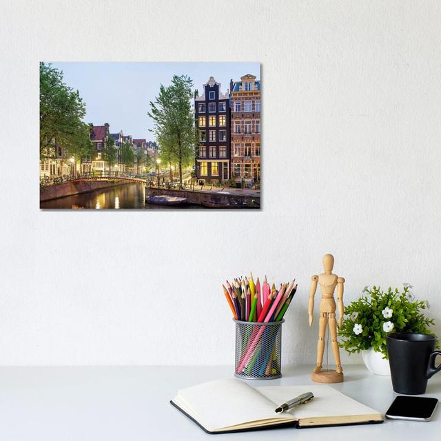 Cityscape II, Amsterdam, North Holland Province, Netherlands by Panoramic Images - Gallery-Wrapped Canvas Giclée on Canvas Ebern Designs Size: 20.32cm on Productcaster.