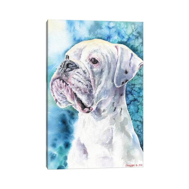 White Boxer by George Dyachenko - Wrapped Canvas Painting ClassicLiving Size: 45.72cm H x 30.48cm W x 1.91cm D on Productcaster.