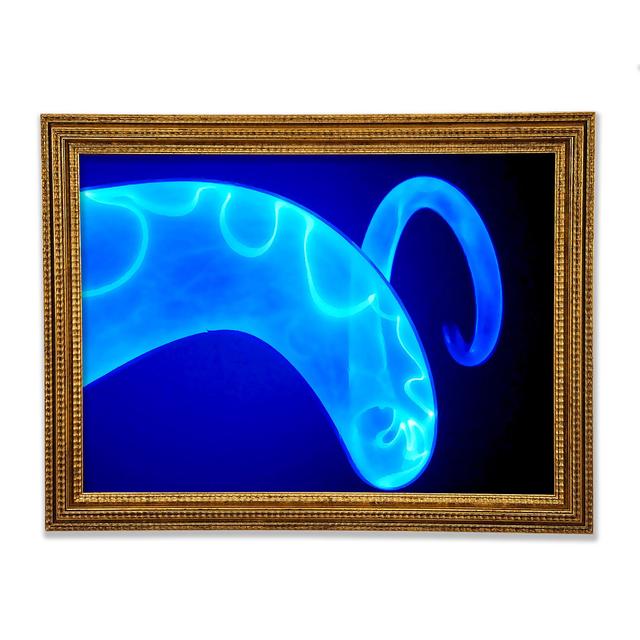 Vibrant Blue Time Lines Framed Print Ivy Bronx Size: 29.1cm H x 42cm W x 3cm D on Productcaster.