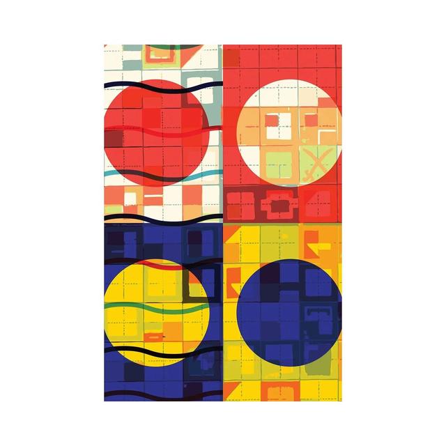 Four Circles Abstract by Emmanuel Signorino - Wrapped Canvas Gallery-Wrapped Canvas Giclée Metro Lane Size: 101.6cm H x 66.04cm W x 1.905cm D on Productcaster.