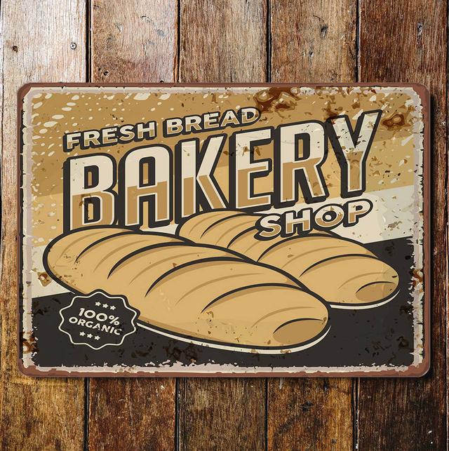 Bakery Shop Bakery Shop - Metal Wall Sign East Urban Home Size: 20cm H x 25cm W on Productcaster.