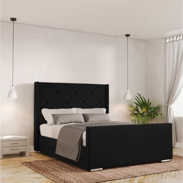 Adilyn Upholstered Storage Bed Fairmont Park Colour: Black, Size: Small Double (4') on Productcaster.