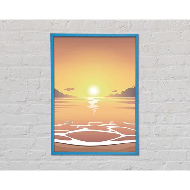 Peach Calm Framed Print Highland Dunes Size: 84.1cm H x 59.7cm W x 2cm D, Format: Blue Framed Paper on Productcaster.