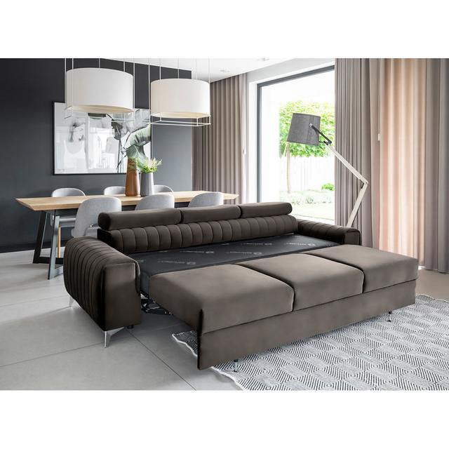 Sofa Abhinaya mit Bettfunktion Perspections Polsterfarbe: Dunkelbraun on Productcaster.