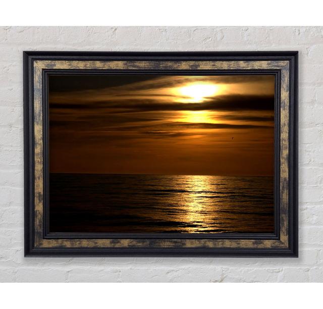 Dark Sunset Beach - Single Picture Frame Art Prints Bright Star Size: 59.7cm H x 84.1cm W x 8cm D on Productcaster.