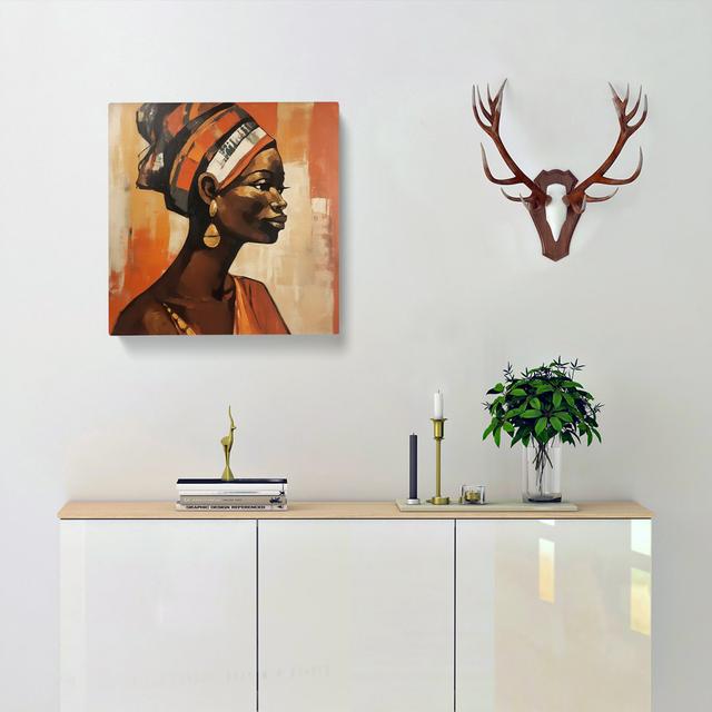 African Woman Mid-Century No.4 - Print World Menagerie Size: 50cm H x 50cm W x 3cm D on Productcaster.