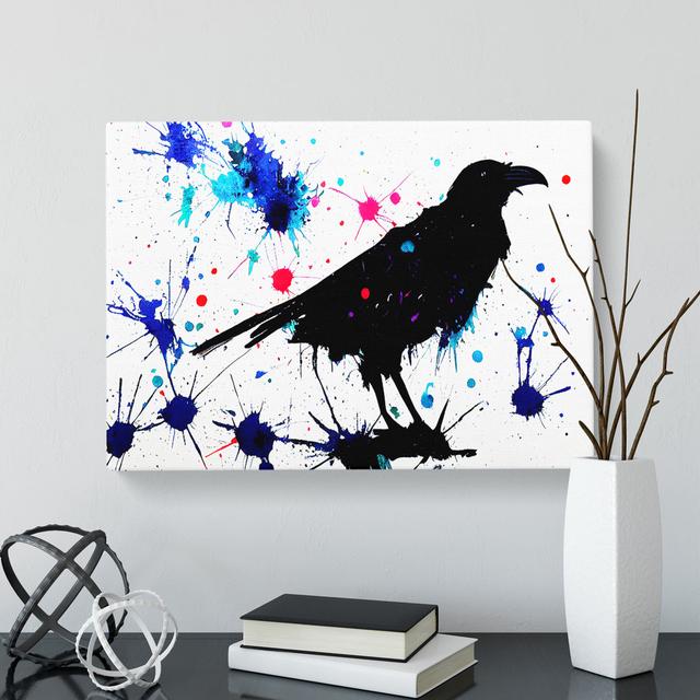 Raven Bird Splash Vol.3 Abstract - Wrapped Canvas Graphic Art ClassicLiving Size: 40cm H x 60cm W x 3cm D on Productcaster.