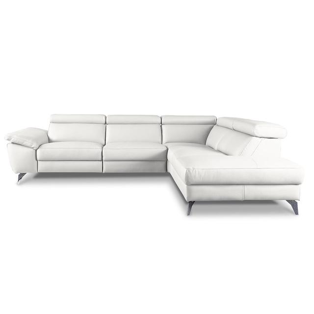 La Crosse Genuine Leather Electric Reclining Corner Sofa Metro Lane Orientation: Right Hand Facing, Upholstery Colour: Cream on Productcaster.