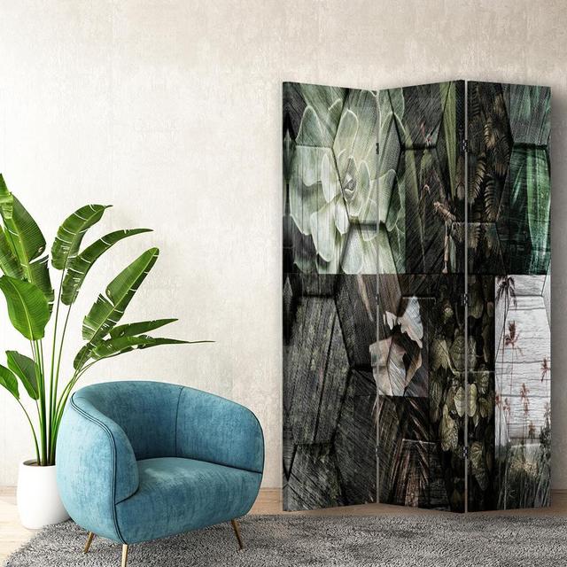 Room Divider Double-Sided, Discreet Pattern East Urban Home Size: 170cm H x 110cm W x 3cm D on Productcaster.