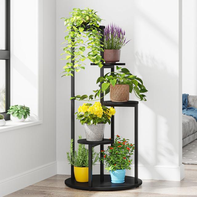 Havya Round Multi-Tiered Plant Stand Symple Stuff Colour: Black on Productcaster.