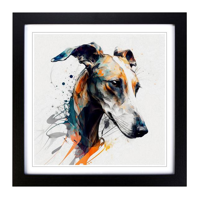 Whippet Gestural Art - Single Picture Frame Print on Wood Marlow Home Co. Format: Black on Productcaster.