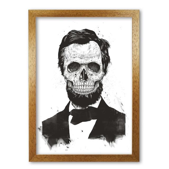 Dead Lincoln Skull by Mercedes Lopes Charro - Print East Urban Home Size: 84 cm H x 59.4 cm W x 5 cm D, Frame Options: Honey Oak on Productcaster.