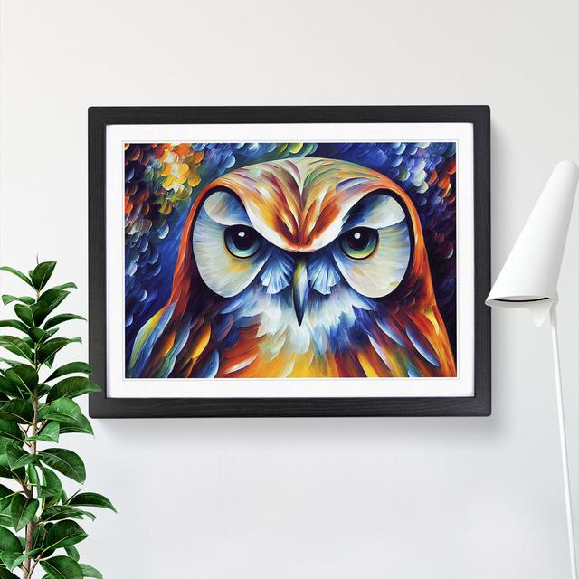 Owl Painting Vol.1 Abstract - Picture Frame Graphic Art Alpen Home Size: 25cm H x 34cm W, Frame Colour: Black on Productcaster.