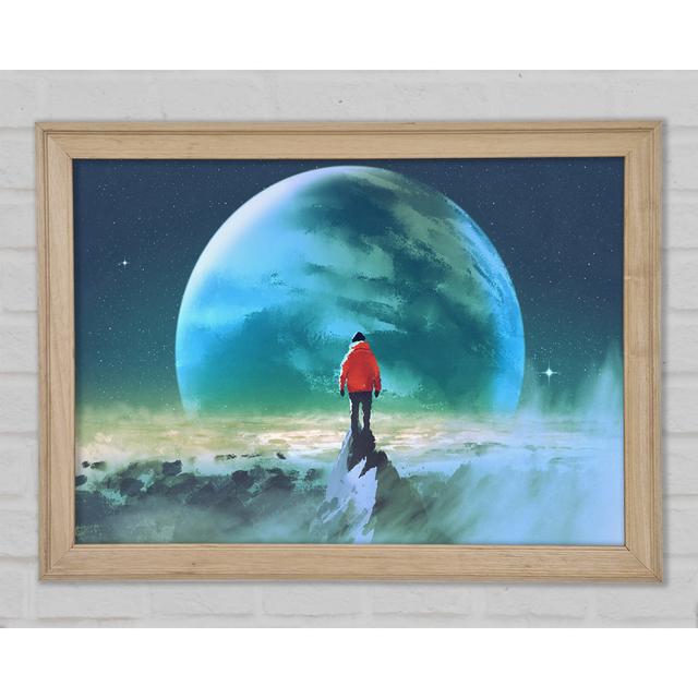 Staring At The Moon Watercolour - Single Picture Frame Art Prints Rosalind Wheeler Size: 84.1cm H x 118.9cm W x 1.5cm D on Productcaster.