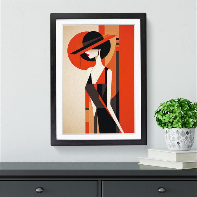 XYZ-FRM-V1223-4509 Minimalist Art Deco No.2 - Single Picture Frame Print on Wood Big Box Art Size: 34cm H x 25cm W x 2cm D, Frame Colour: Black on Productcaster.