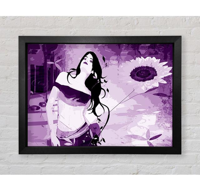 Purple Sunflower Woman - Print Rosalind Wheeler Size: 84.1cm H x 118.9cm W x 3.4cm D on Productcaster.