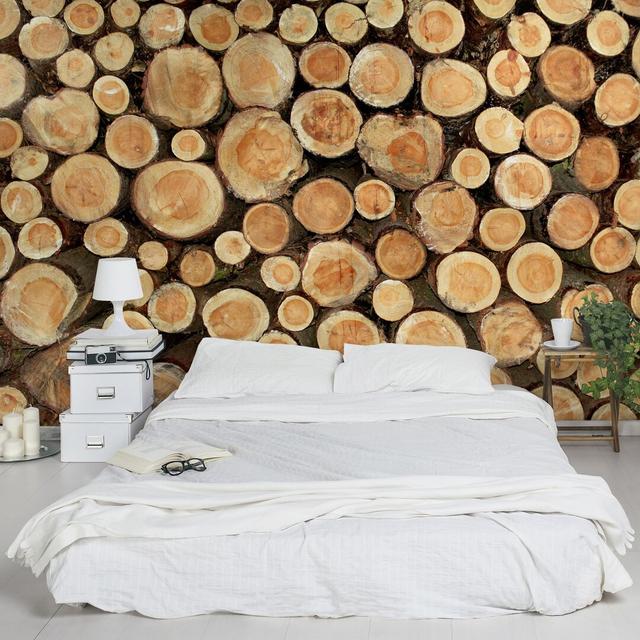 Tree Trunks 2.9m x 432cm Wallpaper East Urban Home Size: 432cm W x 290cm L on Productcaster.