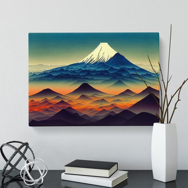 Awe Inspiring Japanese Mountains - Wrapped Canvas Graphic Art Alpen Home Size: 40cm H x 60cm W x 3cm D on Productcaster.