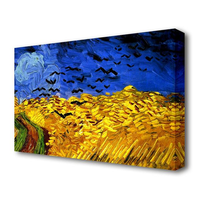 'Wheat Field with Crows 02' by Vincent Van Gogh Oil Painting Print on Wrapped Canvas East Urban Home Size: 66 cm H x 101.6 cm W on Productcaster.