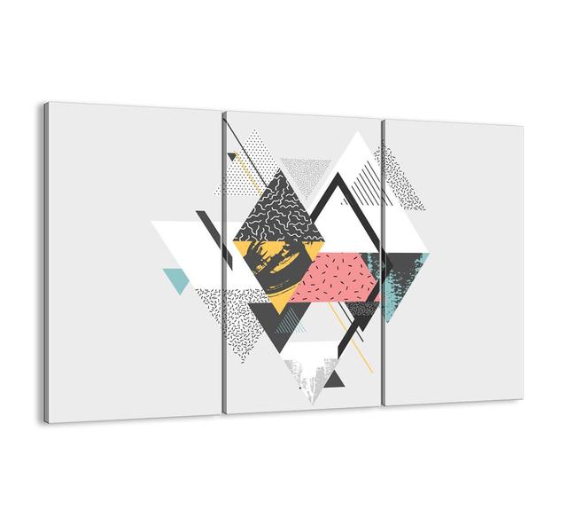 Variation on a Triangle and a Rhombus - 3 Piece Unframed Graphic Art Print Set on Canvas Brayden Studio Size: 110cm H x 165cm W x 1.8cm D on Productcaster.