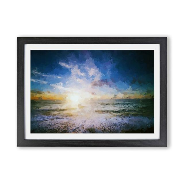 'Abstract Beach in San Diego' - Picture Frame Painting Print on Paper East Urban Home Frame Option: Black, Size: 24cm H x 33cm W x 2cm D on Productcaster.