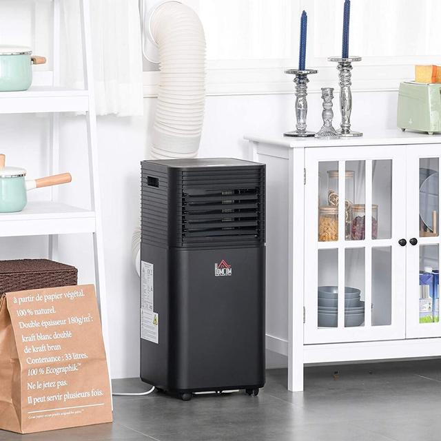 7000 BTU Portable Air Conditioner with Remote HOMCOM Finish: Black on Productcaster.