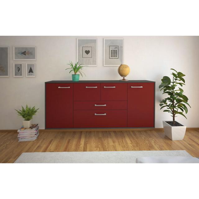 Sideboard Orange Brayden Studio Farbe (Korpus/Front): Rot/Anthrazit on Productcaster.