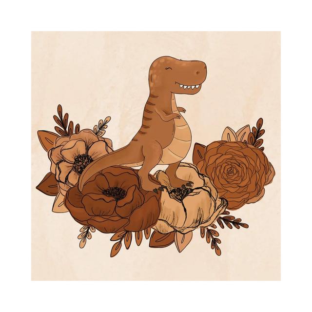 T-Rex Florals Happy Larry Size: 45.72cm H x 45.72cm W x 3.81cm D on Productcaster.