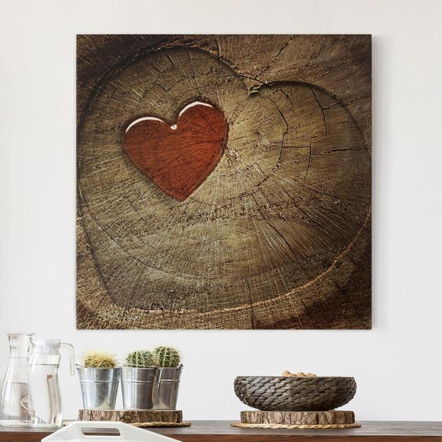 Natural Love - Wrapped Canvas Art Prints Ebern Designs Size: 50cm H x 50cm W, Format: 330g/m³ Recycled Canvas on Productcaster.