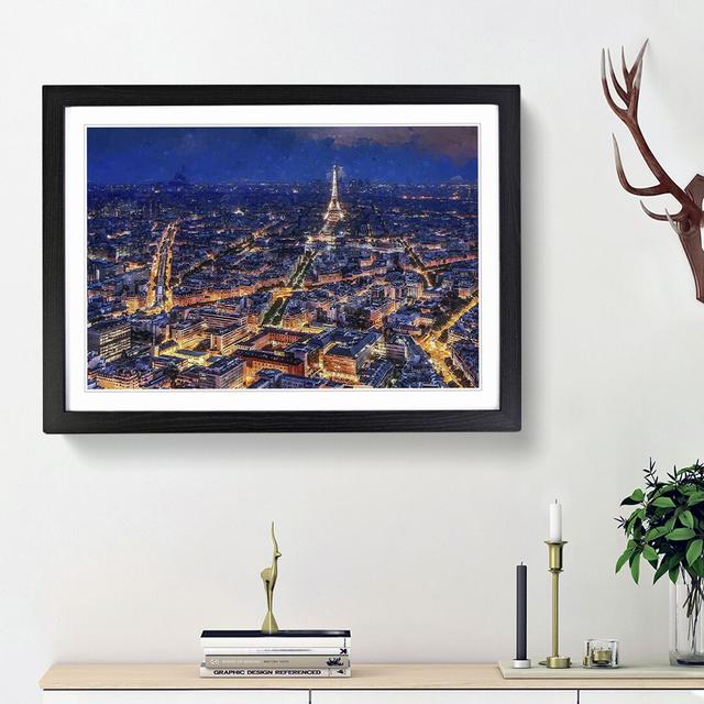 Eiffel Tower Paris Skyline at Dusk in Abstract - Picture Frame Graphic Art Print on MDF East Urban Home Frame Option: Black Framed, Size: 27cm H x 36c on Productcaster.