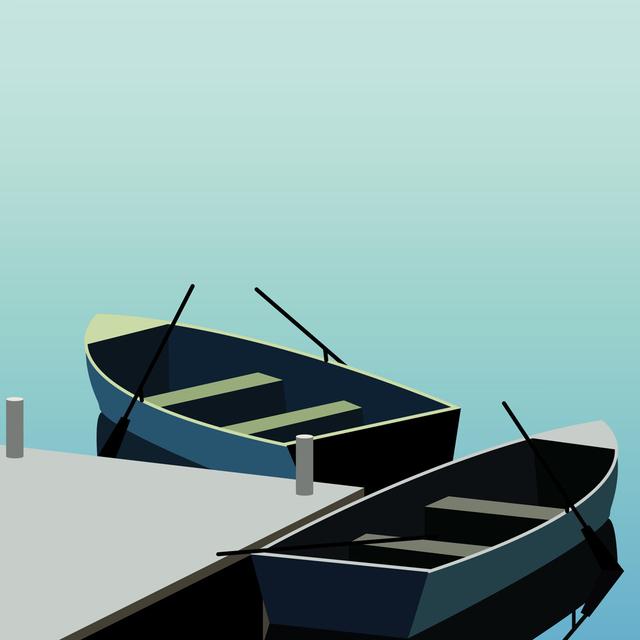 Two Boats Parked Near Jetty - Wrapped Canvas Graphic Art Longshore Tides Size: 122cm H x 122cm W x 3.8cm D on Productcaster.