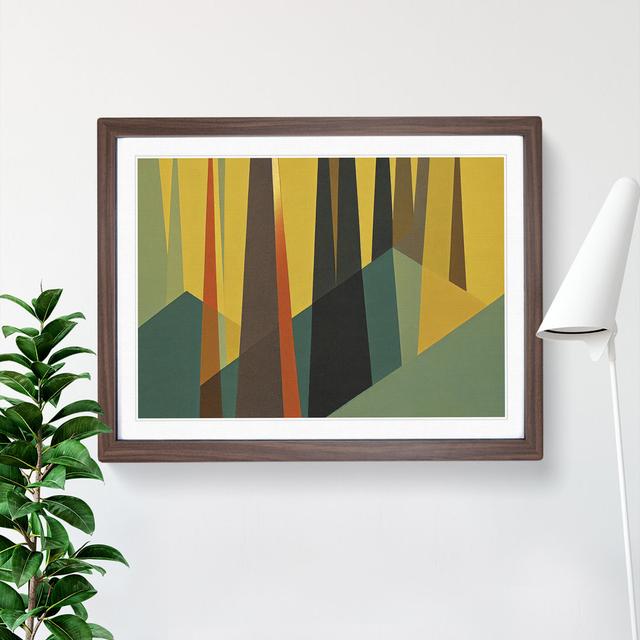 Bold Abstract Pine Tree Forest Vol.4 - Single Picture Frame Painting 17 Stories Frame Colour: Walnut Framed, Size: 34cm H x 46cm W x 2cm D on Productcaster.