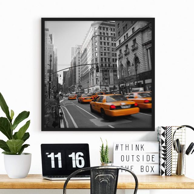 Big Apple - Picture Frame Graphic Art Ebern Designs Frame Option: Black Framed, Size: 50cm H x 50cm W x 2cm D on Productcaster.