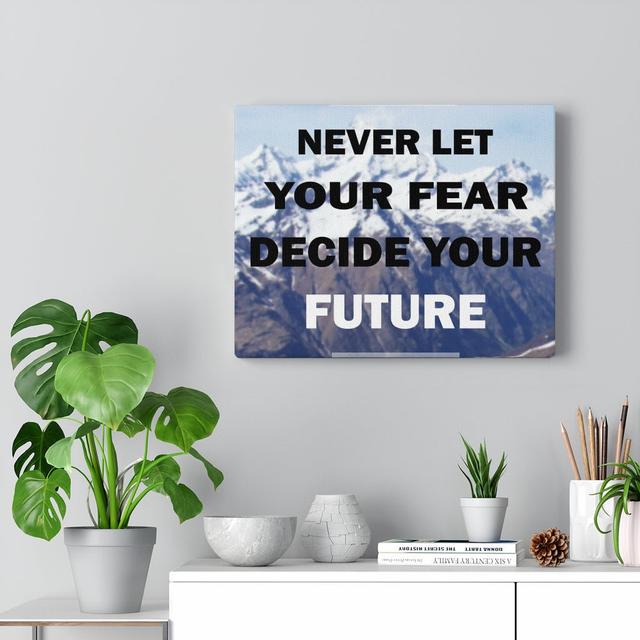 Decide Your Future - Wrapped Canvas Typography Blue Elephant Size: 28cm H x 36cm W on Productcaster.