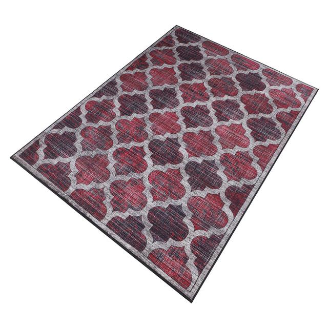 Haeli Geometric Red Area Rug Marlow Home Co. Rug Size: Rectangle 80 x 150cm on Productcaster.