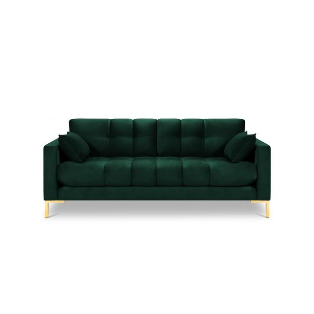 Adoraim 3 Seater Upholstered Made to Order Sofa Canora Grey Leg Colour: Gold, Upholstery Colour: Green on Productcaster.