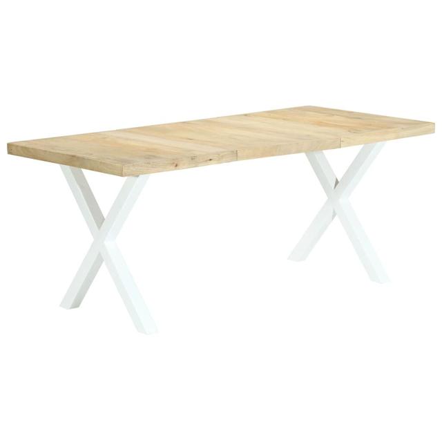 Alcorn Dining Table Union Rustic Table Base Colour: White, Table Top Colour: Beige on Productcaster.