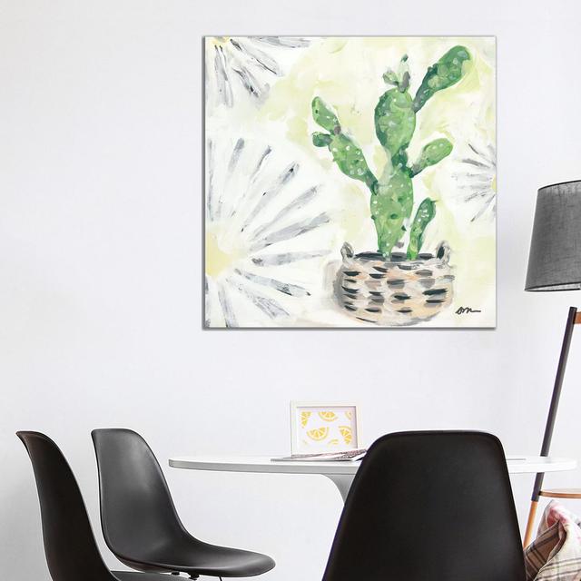 Bono Cactus by Jessica Mingo - Wrapped Canvas Painting Natur Pur Size: 93.98cm H x 93.98cm W x 1.91cm D on Productcaster.