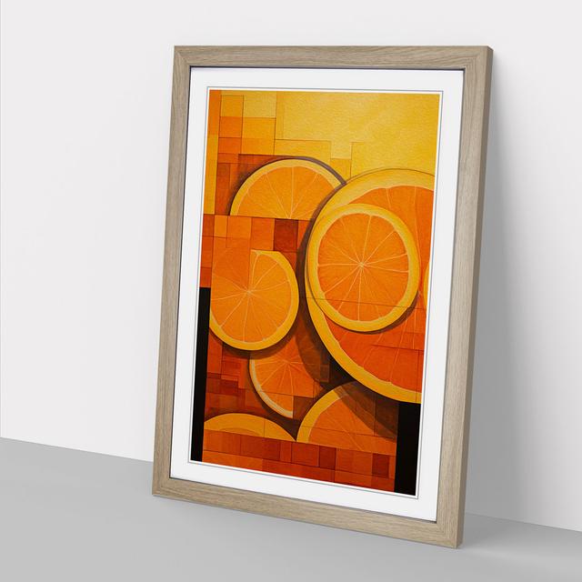 Sliced Orange - Print Metro Lane Size: 34cm H x 25cm W, Format: Oak Framed on Productcaster.