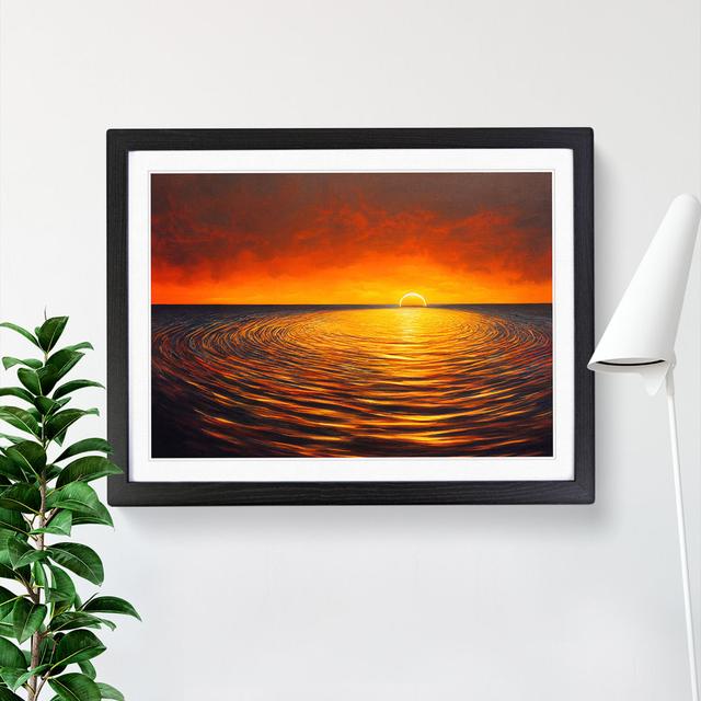 Fascinating Sunset Seascape House of Hampton Size: 46cm H x 64cm W x 2cm D, Frame Colour: Black Framed on Productcaster.