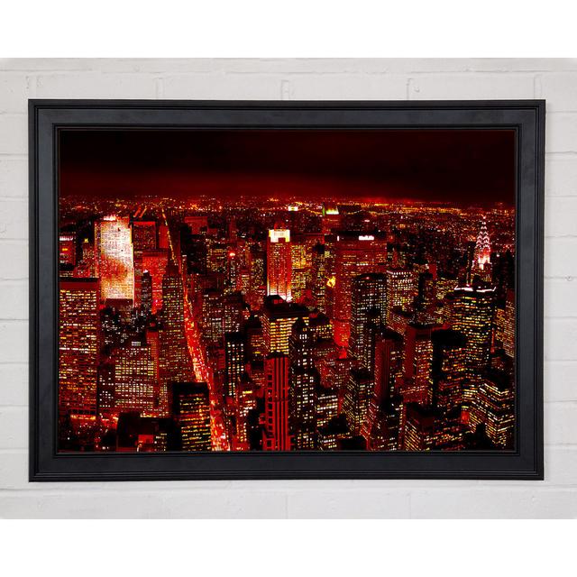 Red Glow City - Einzelner Bilderrahmen Kunstdrucke Ebern Designs Größe: 42cm H x 59,7cm B on Productcaster.