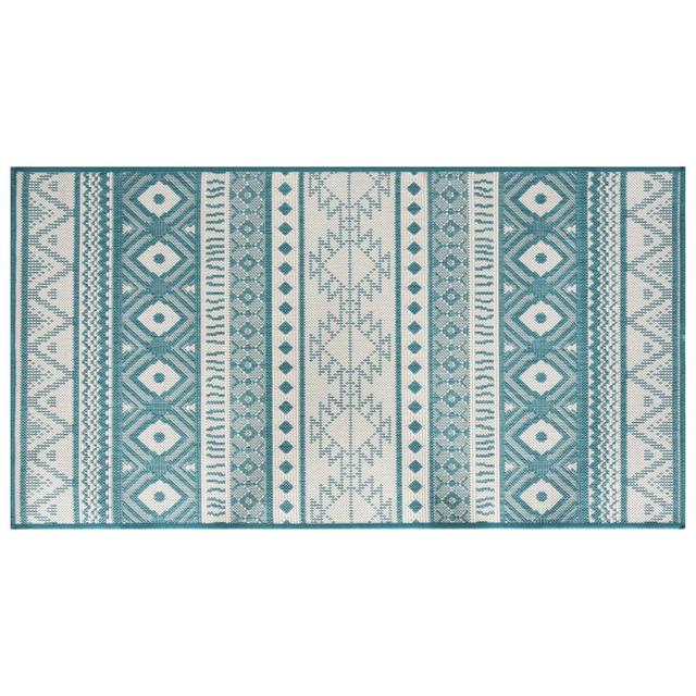 Duhon Outdoor Rug Reversible Design Natur Pur Rug Size: Rectangle 80 x 150cm, Côlor: Aqua on Productcaster.