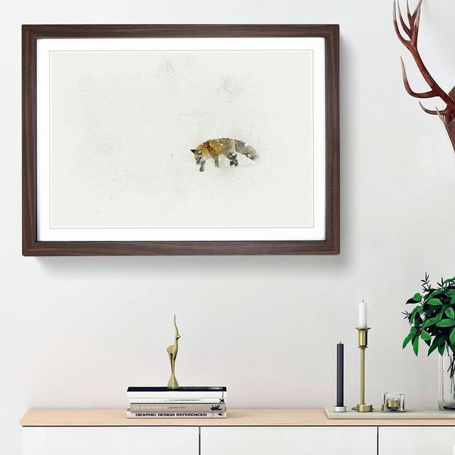 Red Fox Prowling in Wyoming in Abstract - Picture Frame Graphic Art Print East Urban Home Size: 62cm H x 87cm W x 2cm D, Frame Option: Walnut Framed on Productcaster.