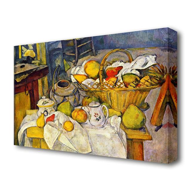 Still Life with Fruit Basket by Paul Cezanne - Wrapped Canvas Painting Print East Urban Home Size: 35.6 cm H x 50.8 cm W on Productcaster.