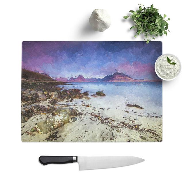 Glass Elgol Village in The Isle of Skye in Abstract Chopping Board East Urban Home Size: 39 cm W x 28.5 cm L on Productcaster.